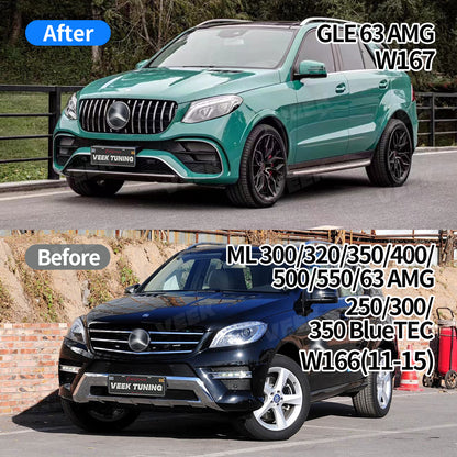 Mercedes Benz ML W166 (2011-2015) Upgrade Old to New AMG GLE 63 W167 Style Body Kit