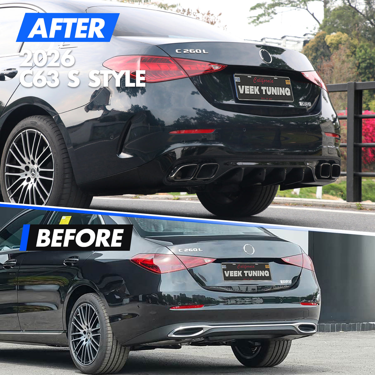 2022+ Mercedes Benz C Class W206 Sedan Upgrade to 2026 C63 S Style Exterior Body Kit