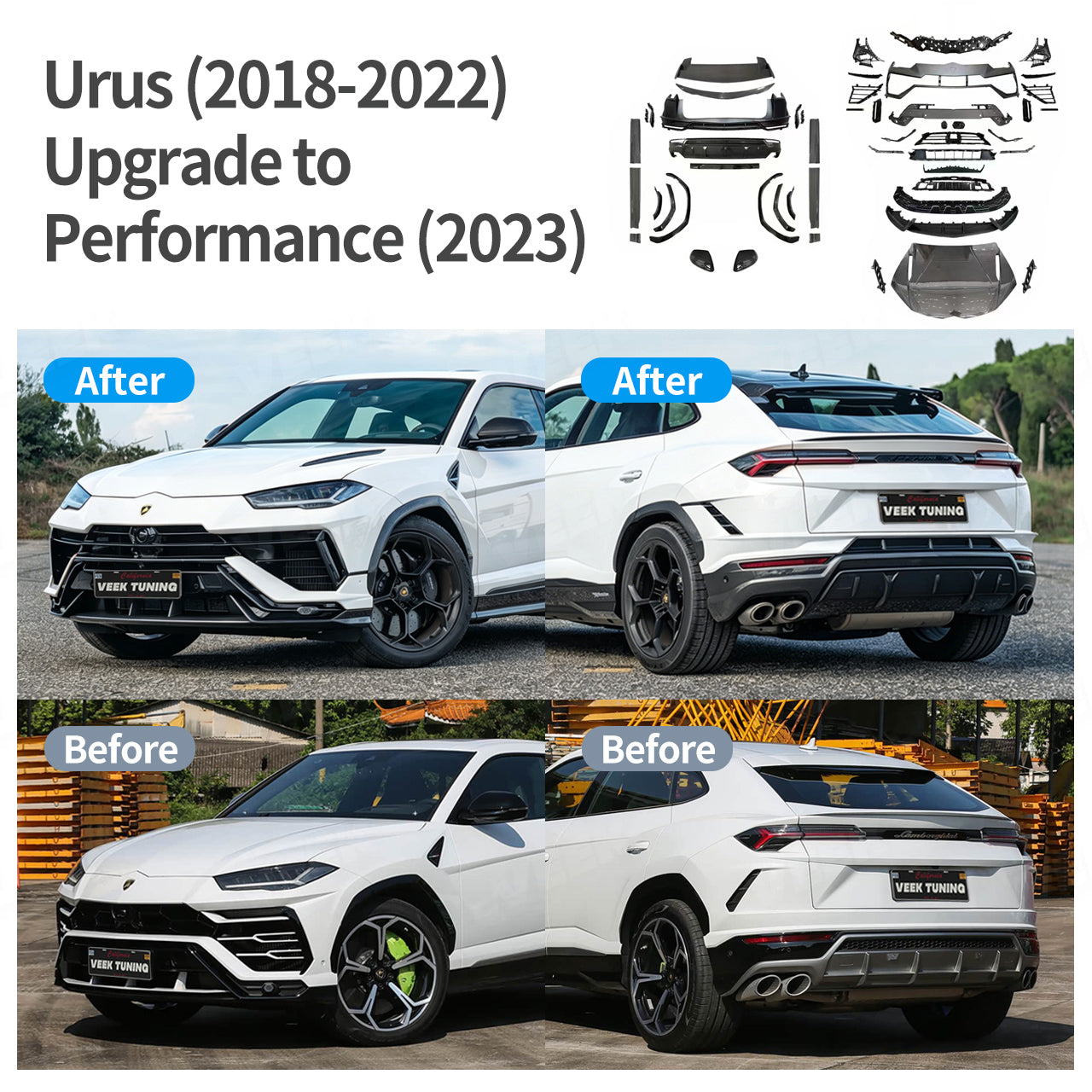 2023 Lamborghini Urus Performante Style Exterior Body Kit for 2018–2022 Urus