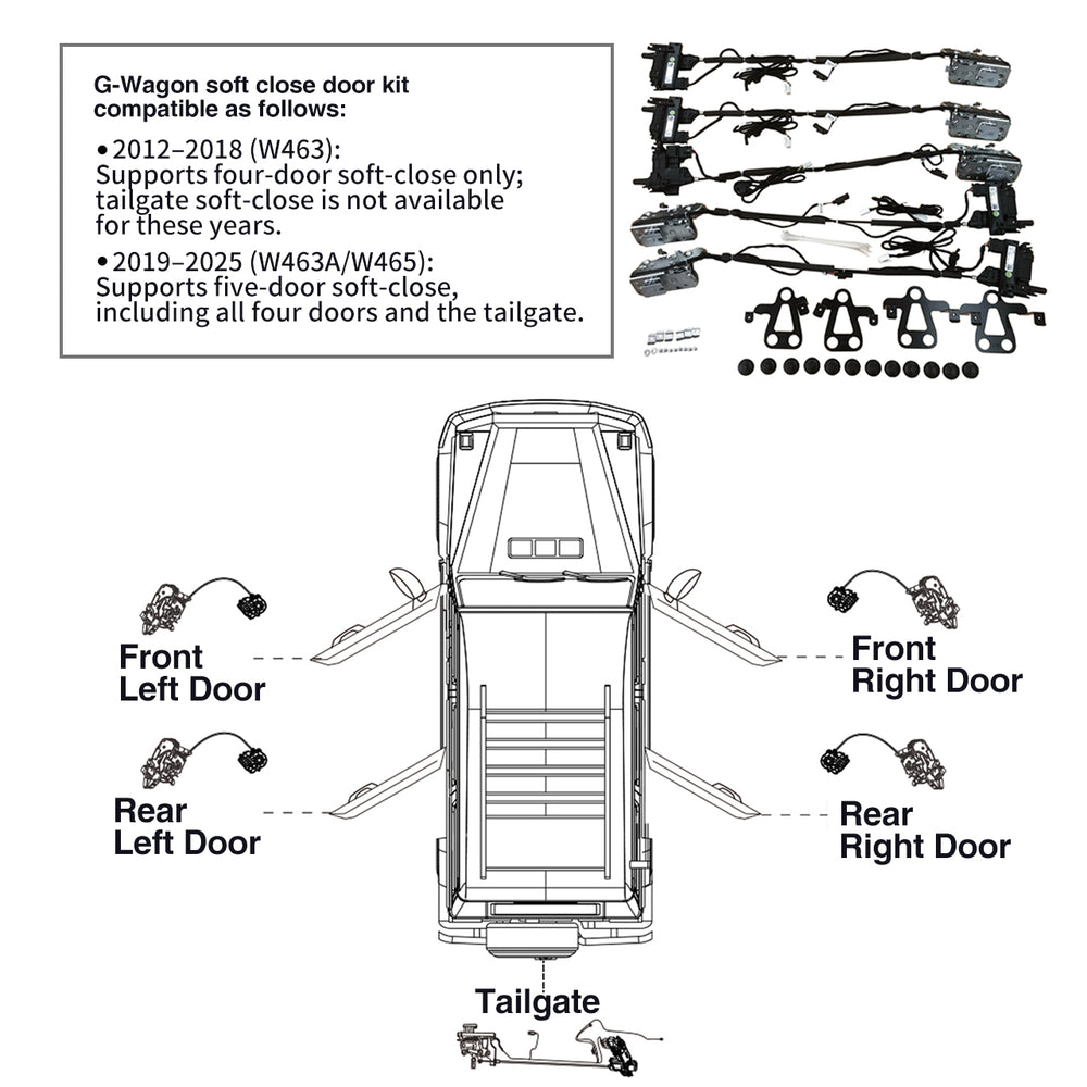 Soft-Close Door Kit for G-Class W463/W463A/W465