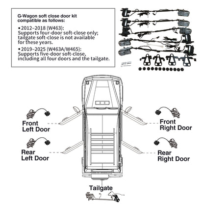 Mercedes-Benz G Wagon Soft Close Kit for 2012-2025 W463/W463A/W465