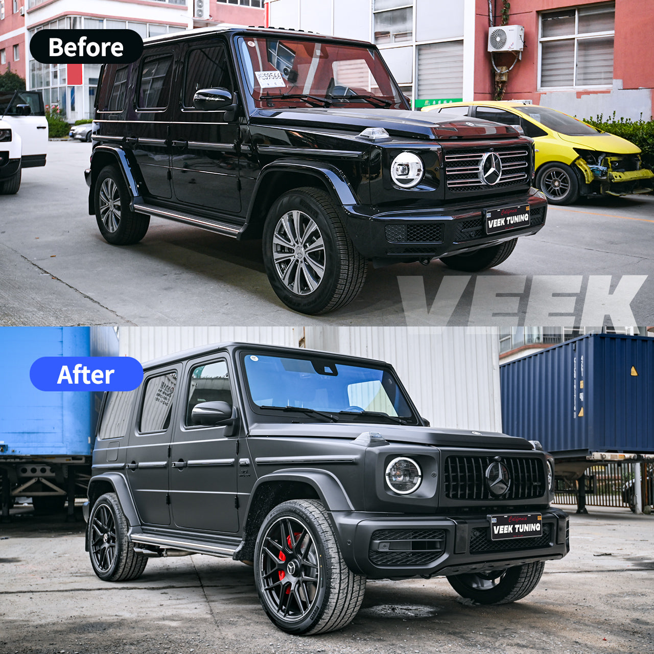 Mercedes G-Class W463A 2019-2024 Upgrade to G63 AMG Night Edition Body Kit and Blackout Lights Set