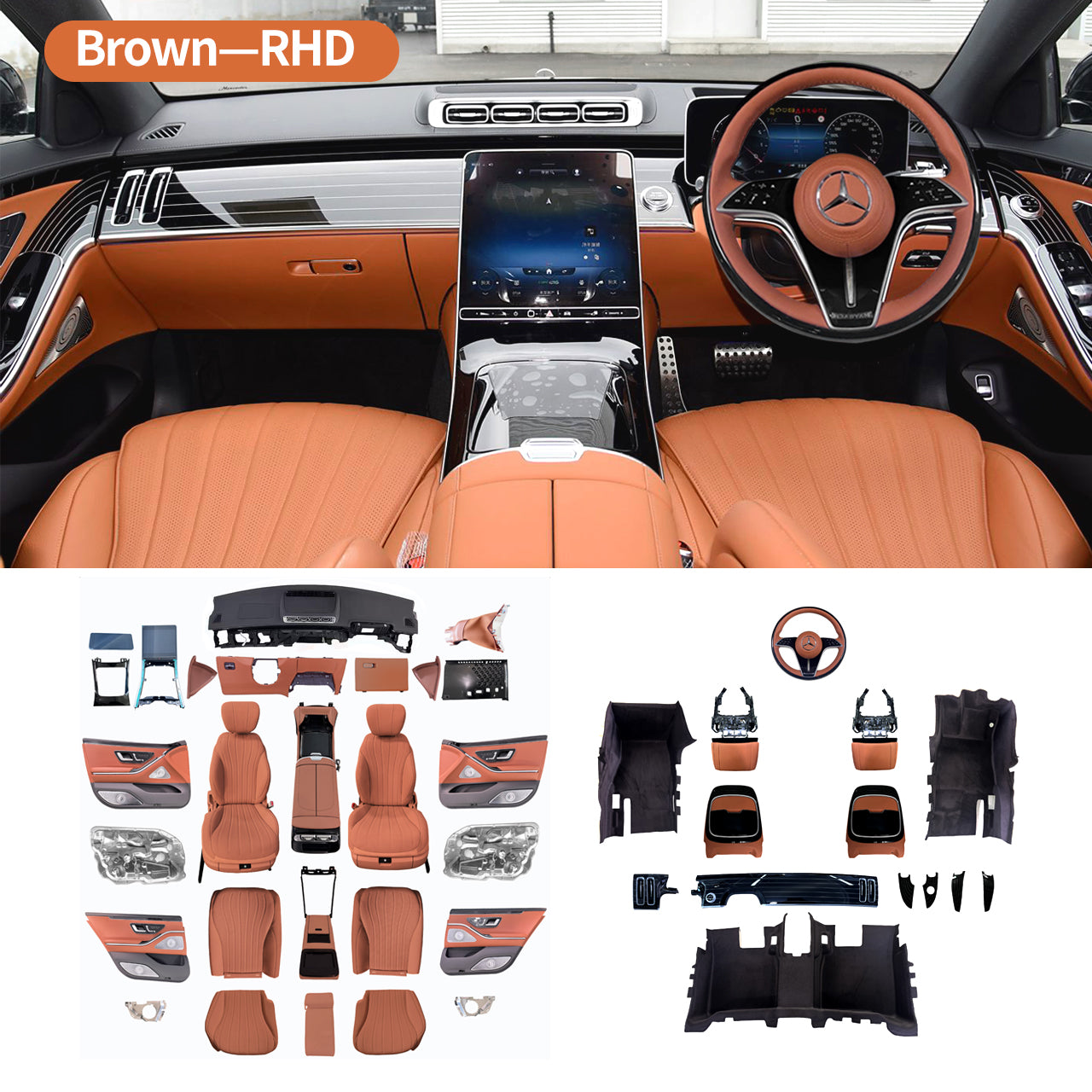Mercedes-Benz S Class W221（2005 -2013）Interior Upgrade Old to NewW223（ 2021+ ） Interior Kit
