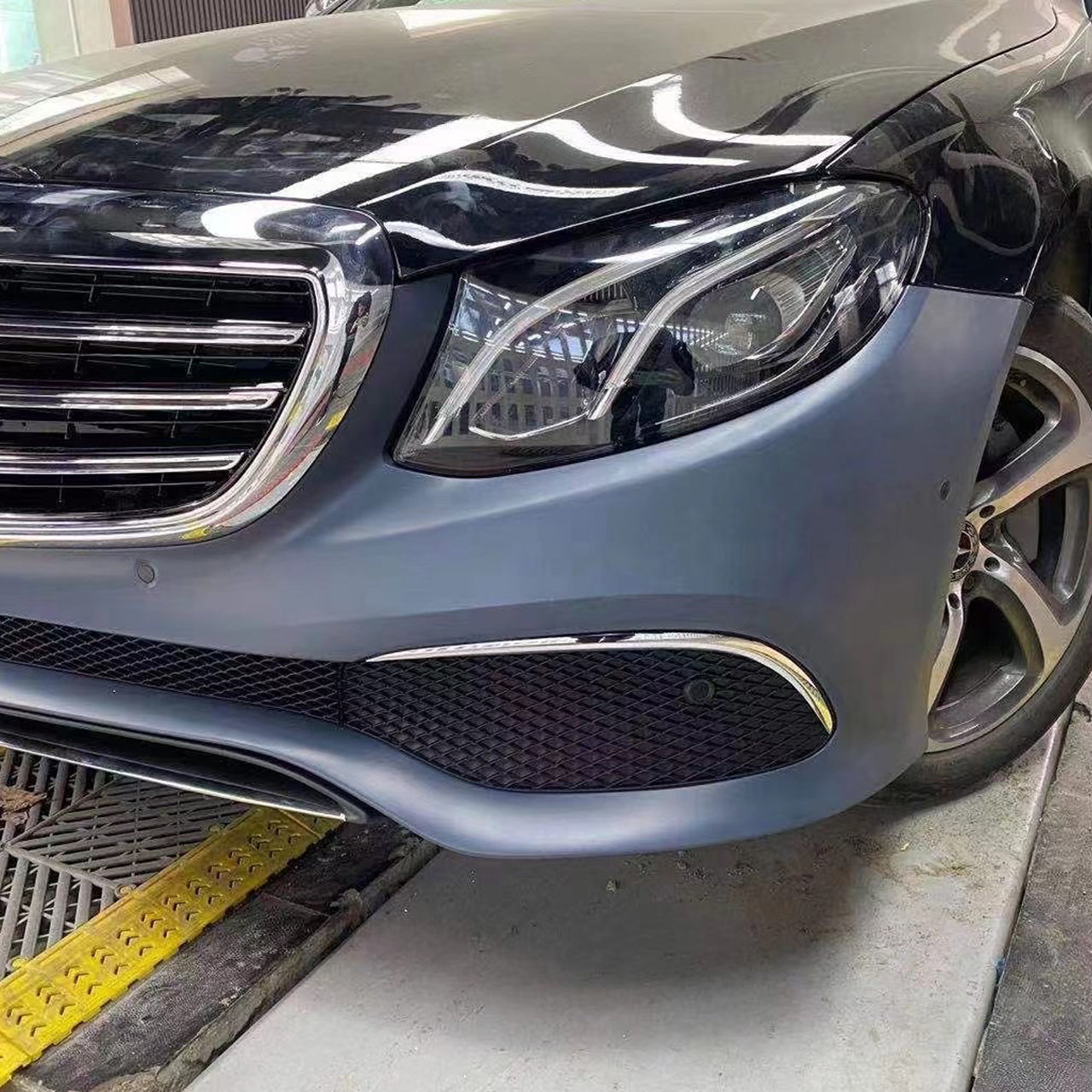 Front Bumper & Grille with Hood Emblem for Mercedes E Class W213 2017-2020 Sedan