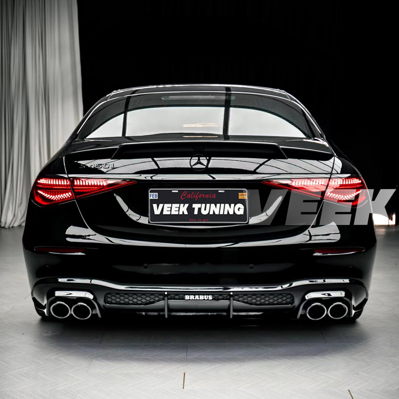Mercedes S-Class W223 to Brabus Style Body Kit (Dry Carbon Fiber/Glossy Black)