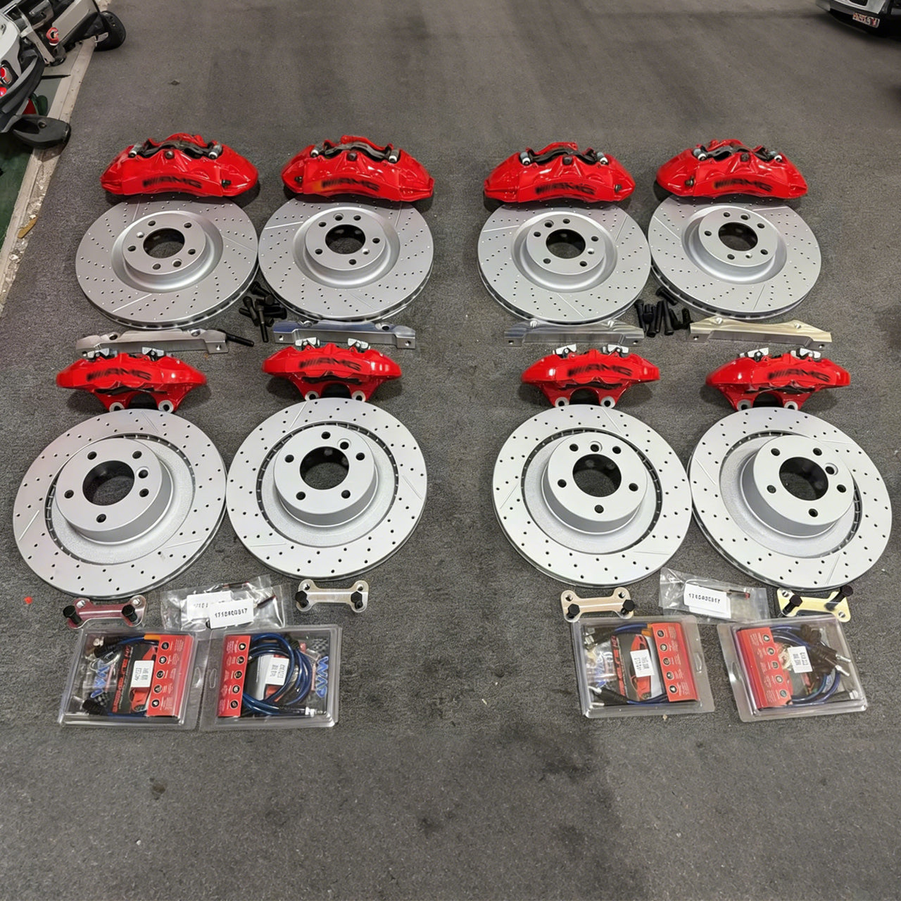 Mercedes-Benz G-Class W463 / W463A AMG Big Brake Kit – 6 Piston Front / 4 Piston Rear Calipers with Drilled Discs (OEM Take-Off)