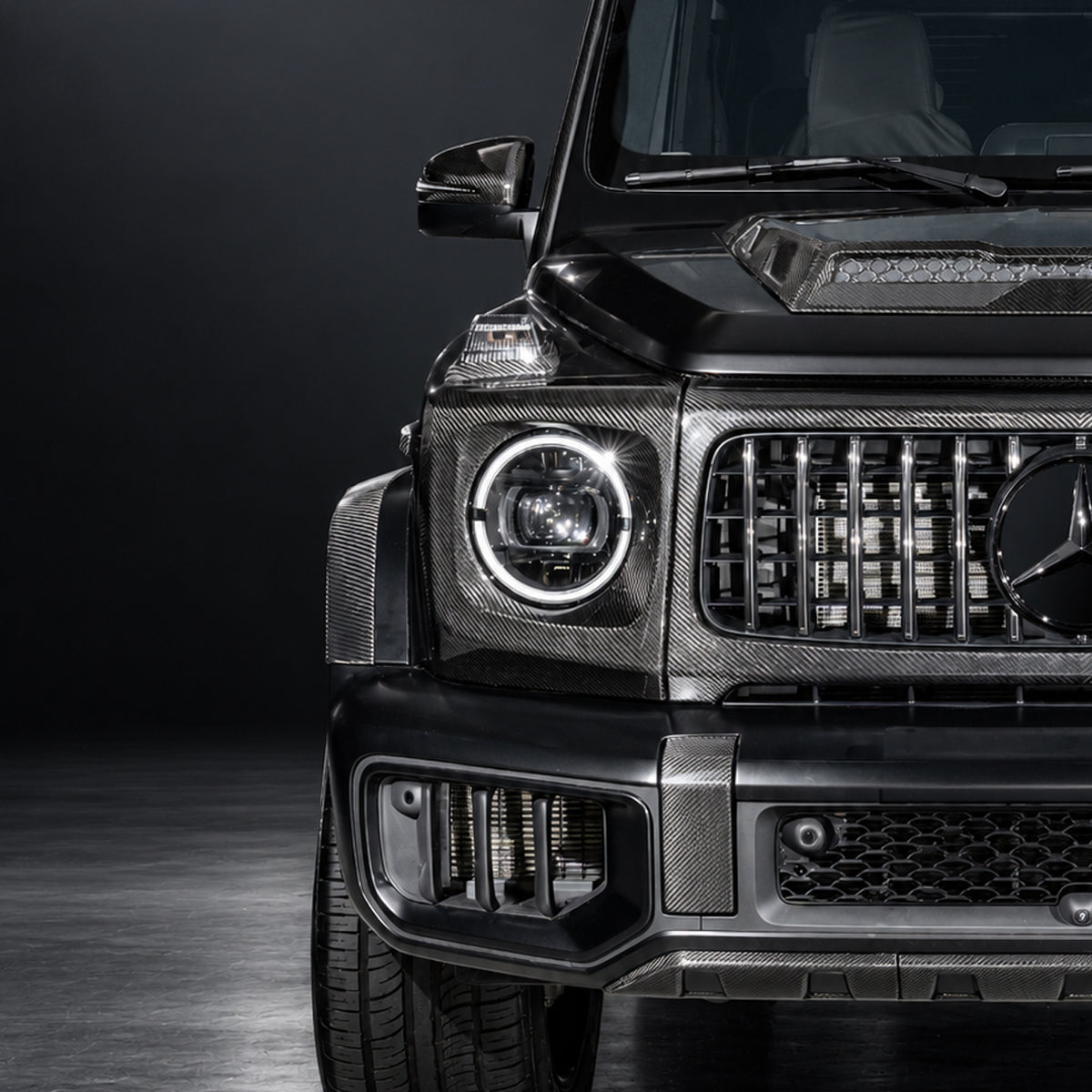 For 2025+ Mercedes-Benz W465 G63 Dry Carbon Fiber Headlight Frames