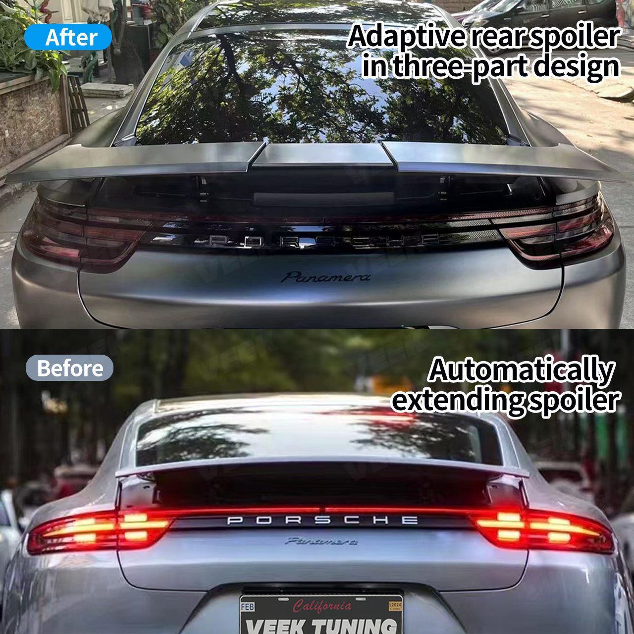 Porsche Panamera 971  (2017-2023) Upgrade to Turbo Style Rear Spoiler in Three-part Design