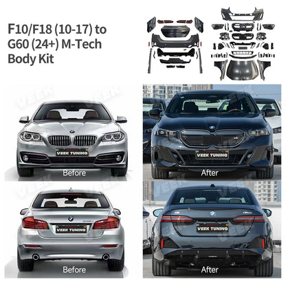 BMW 2010-2017 5 Series F10/18 Upgrade to 21+ G30 Lci M-Tech/M5 CS/24+G60 M-Tech Body Kit