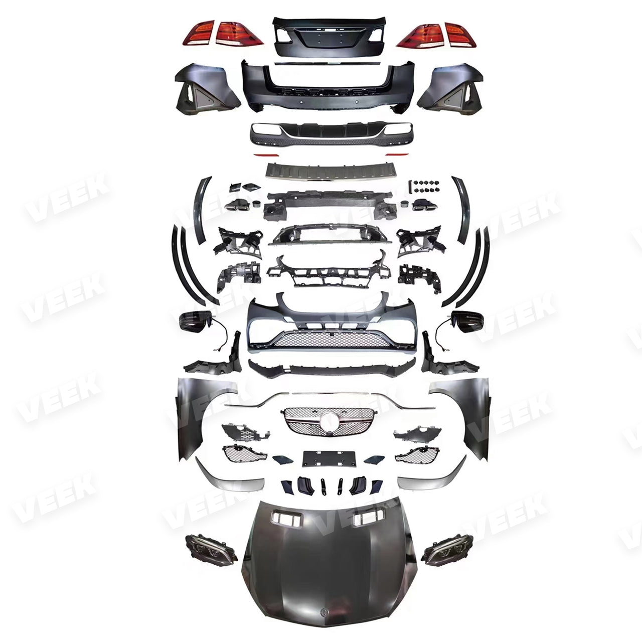 Mercedes Benz ML W164 (2005-2011) Upgrade Old to New AMG GLE 63 W166 (2018) Style Body Kit