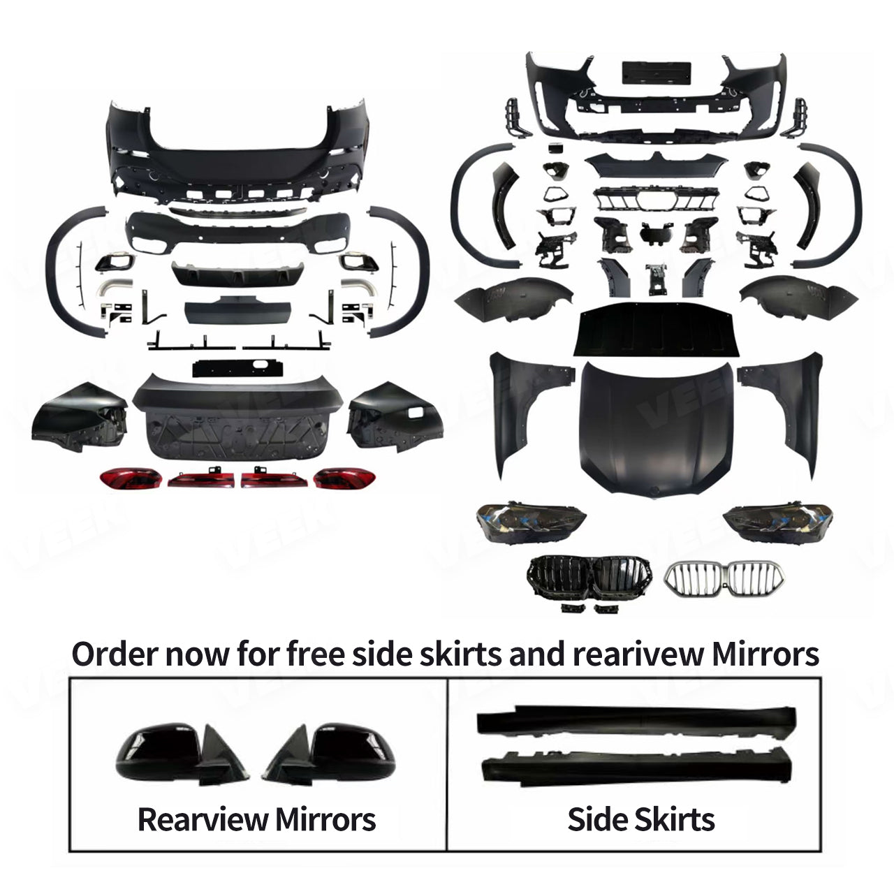 BMW X6 E71 （2008-2014）Upgrade Old to New X6 G06 LCI （2024）M-Tech Body Kit