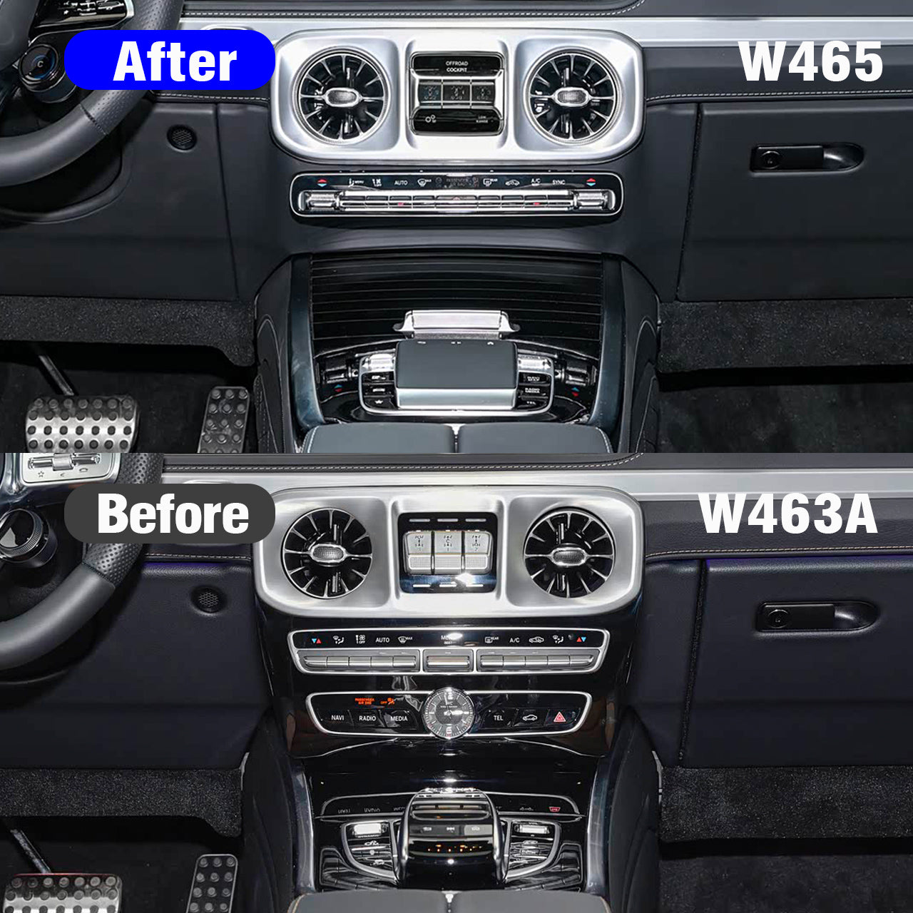 W463A G-Class Upgrade W465 Style Interior Climate Control Panel & Touchpad Controller Retrofit Kit