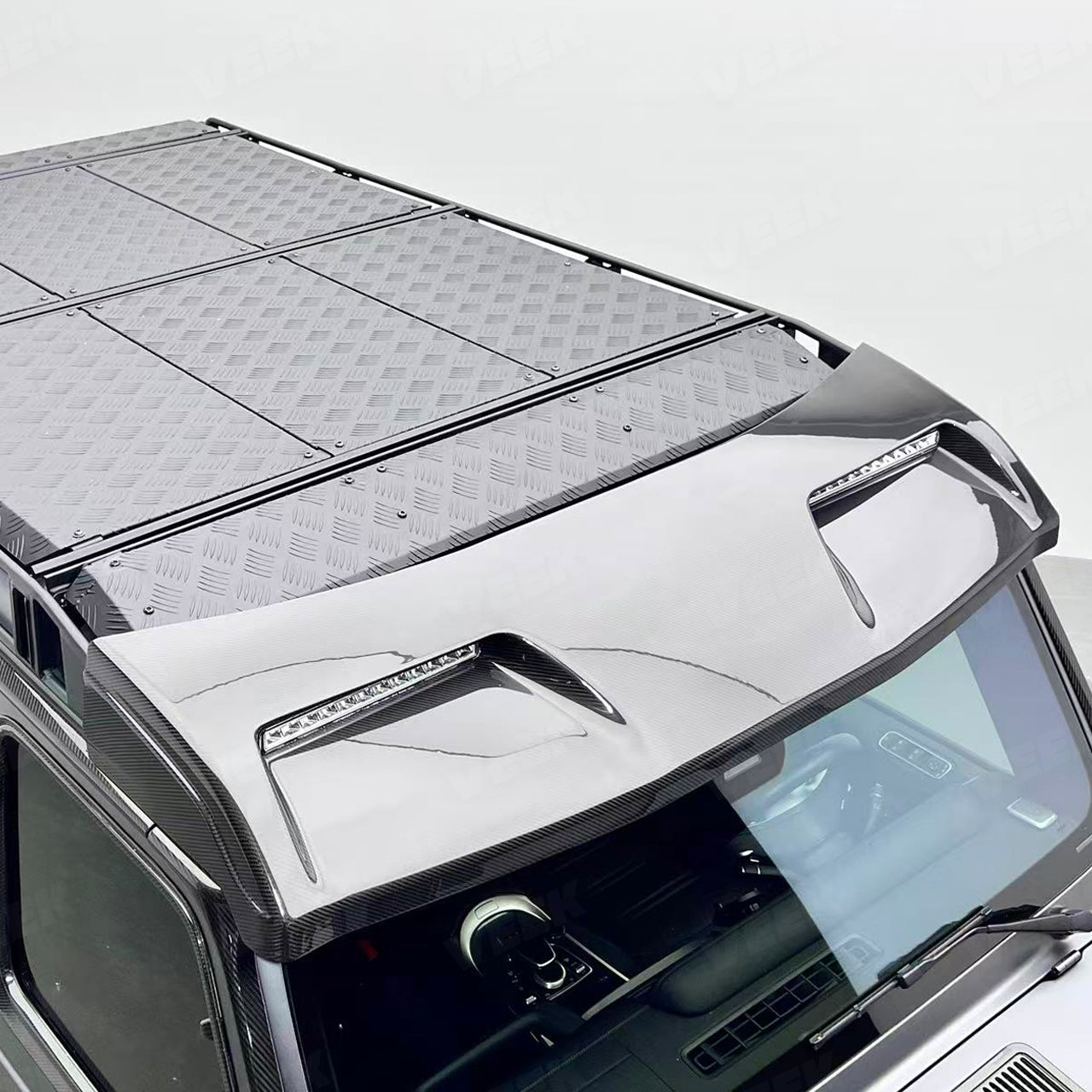 BRA/4x4/6x6 Carbon Fiber Front Roof Spoiler with LED for 2019-2024 G-Class W463A