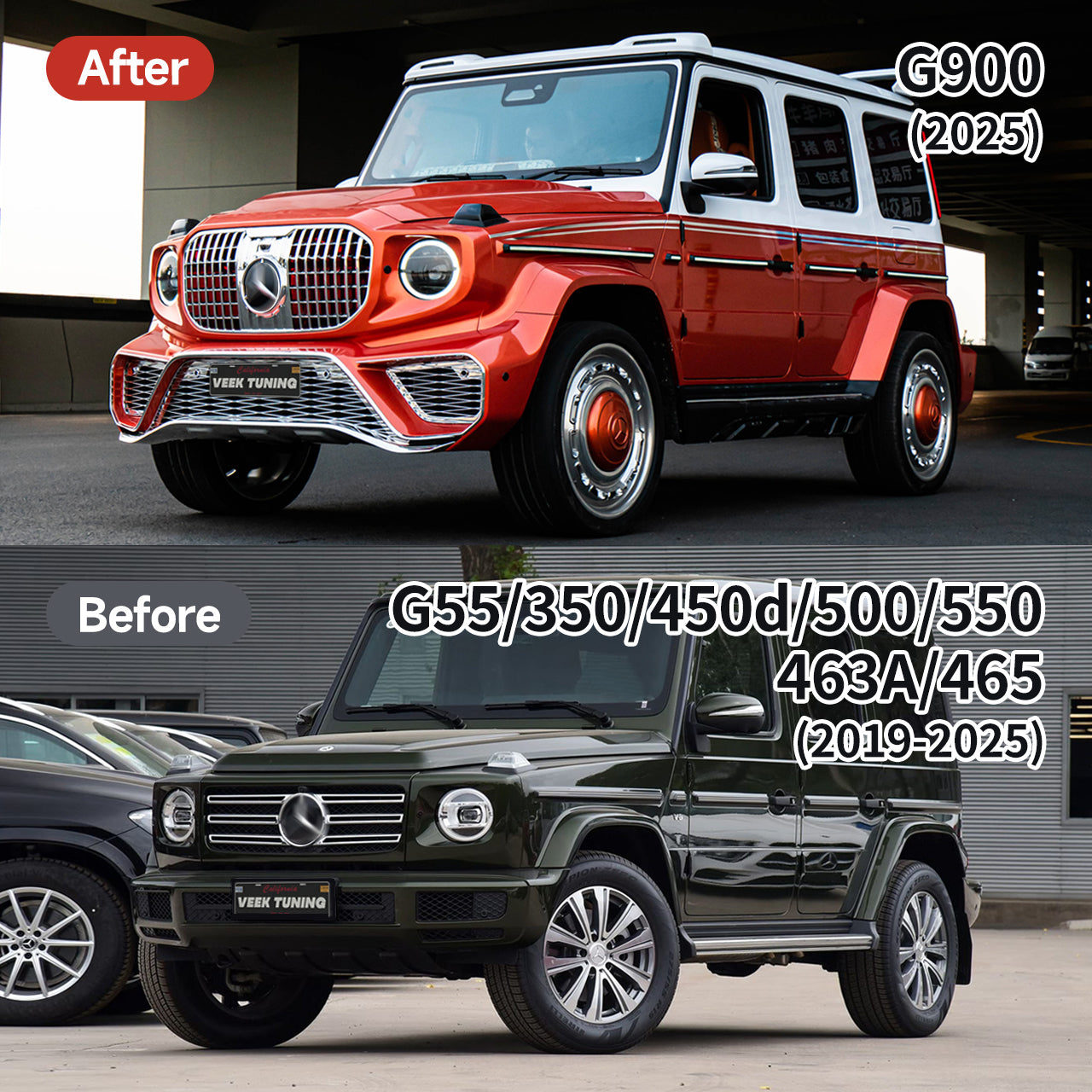 MERCEDES-BENZ W463A/W465 2019-2025 G55/350/450d/500/550 G-WAGON EXTERIOR UPGRADE TO Maybach G900 BODY KIT