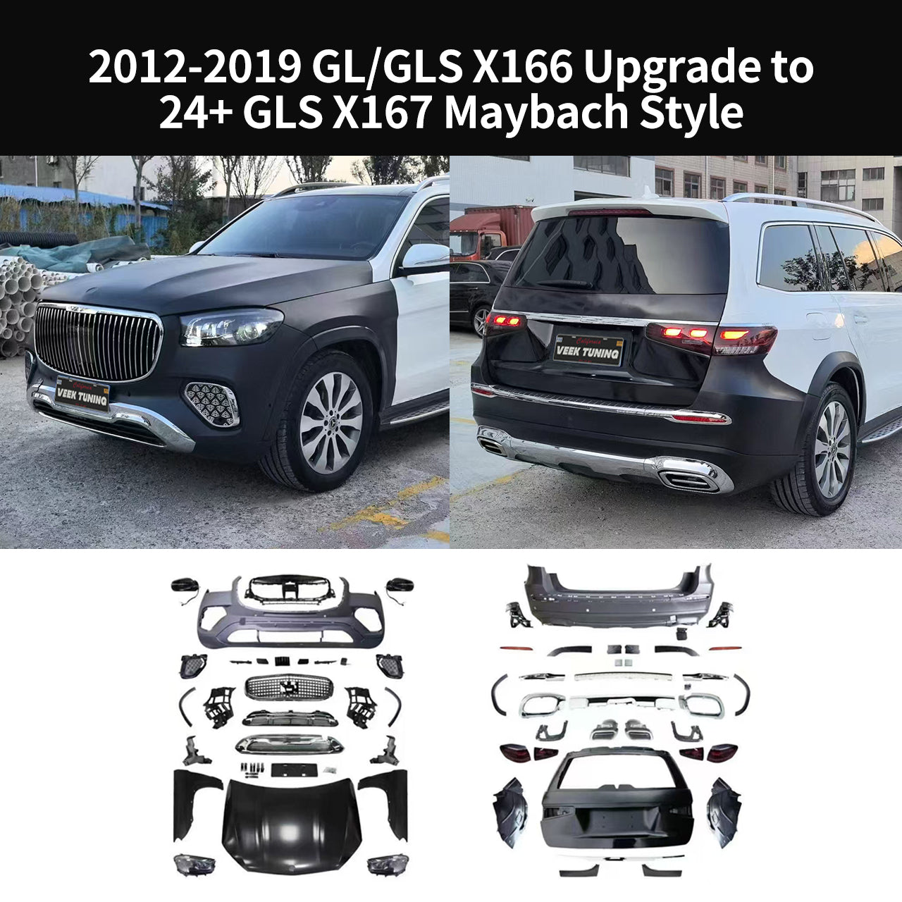 Mercedes 2012-2024 GLS X166/167 Upgrade to 24+ X167 GLS 63 AMG/Maybach Stye Body Kit