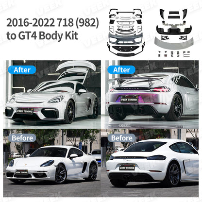 Porsche 2016-2022 718 (982) Upgraded to 19+ GT4 Body Kit