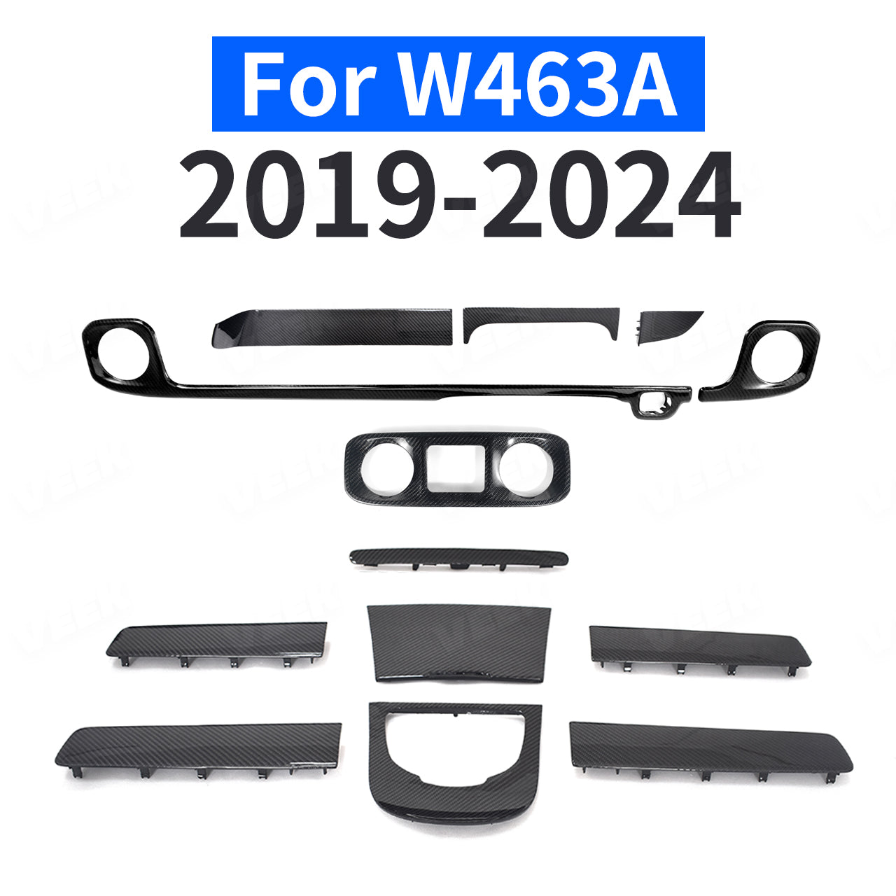 Carbon fiber Interior Clip-On Strip for W463A/W465 2019-2025 Mercedes G Wagon
