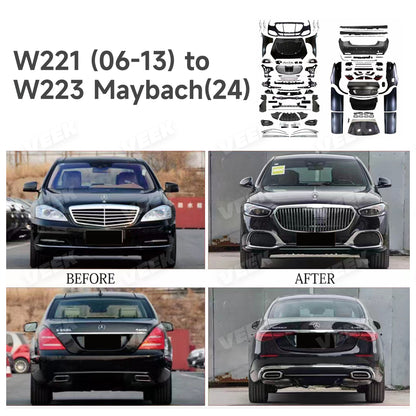 Mercedes S Class  2006-2013 W221 to 2024+ W223 63 AMG/Maybach Body Kit