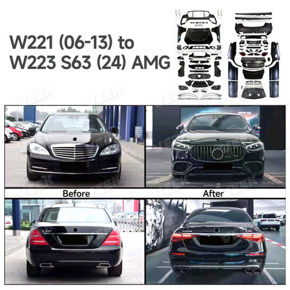 Mercedes S Class  2006-2013 W221 to 2024+ W223 63 AMG/Maybach Body Kit