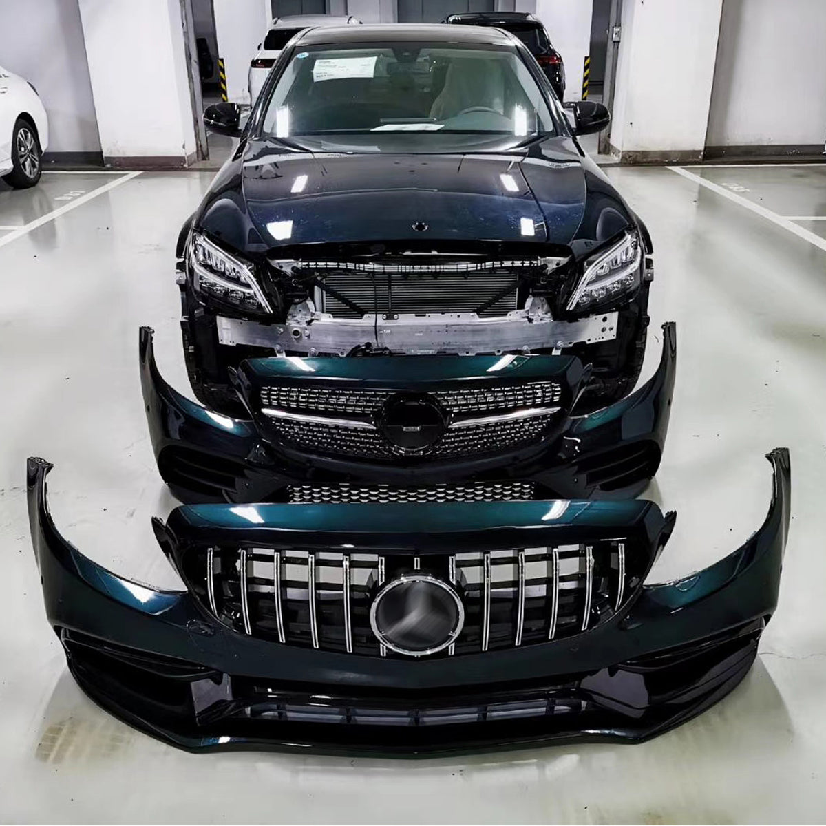2014–2021 Mercedes-Benz C-Class W205 Upgrade to 2021 AMG C63 S LCI Facelift Style Exterior Body Kit