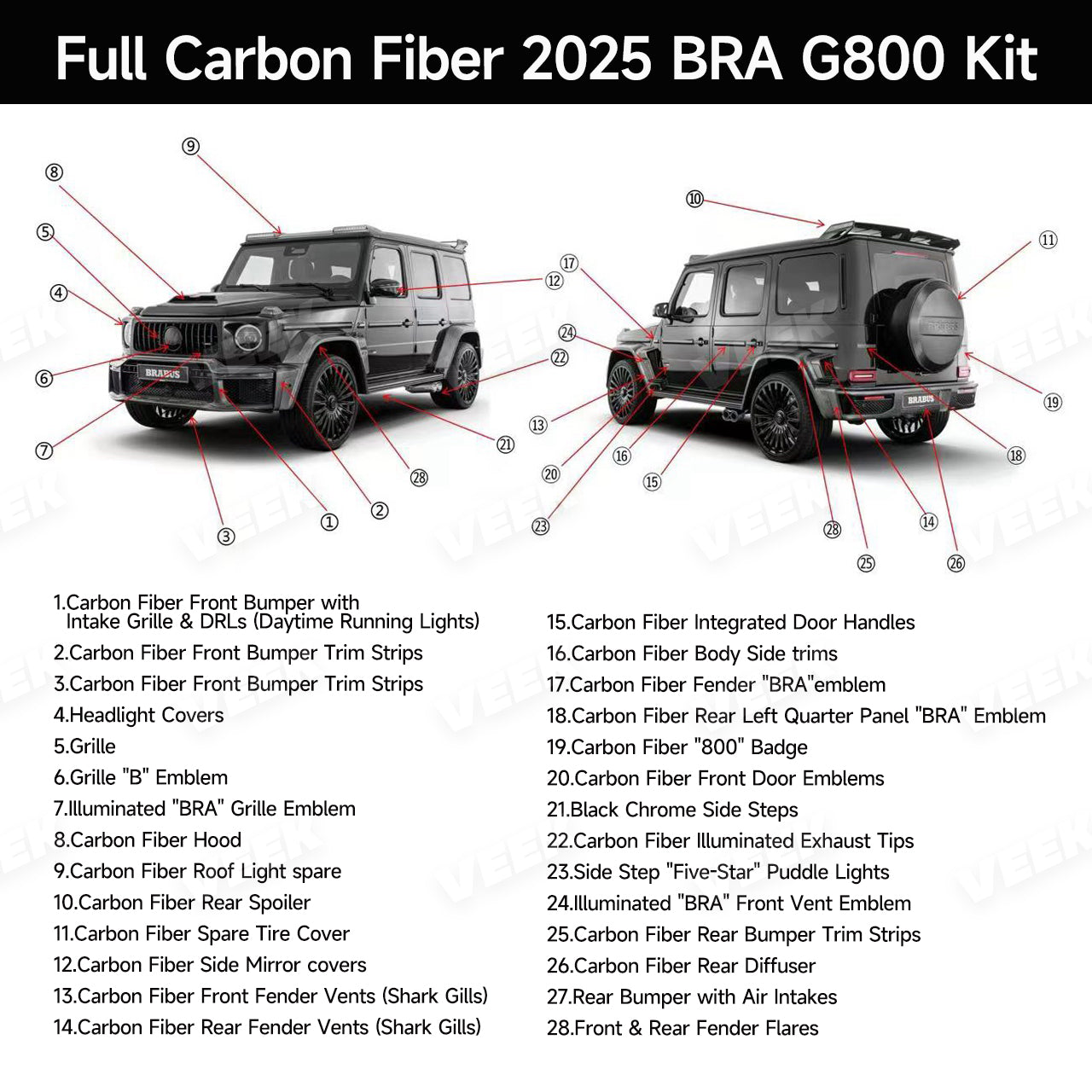 Mercedes G-Class carbon fiber body kit alternate view
