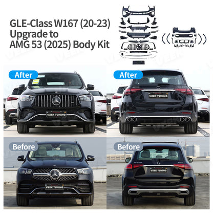 Mercedes Benz GLE SUV W167 (2020-2023) Upgrade to AMG 53 W167 LCI (2025) Style Body Kit