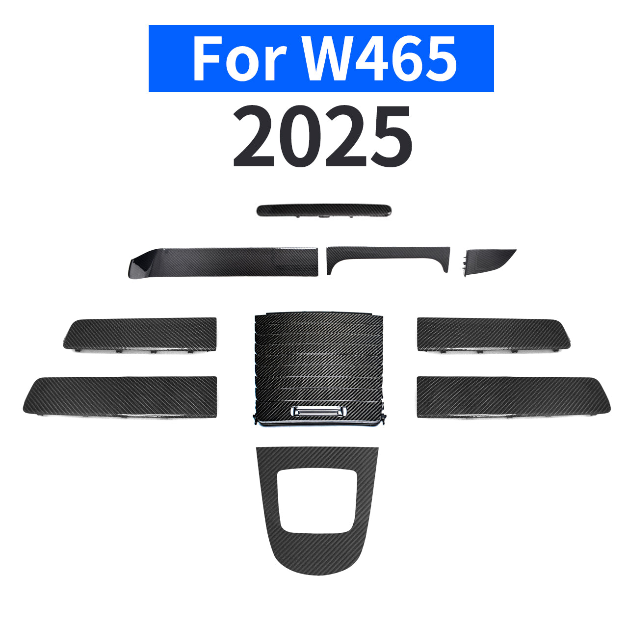 Carbon fiber Interior Clip-On Strip for W463A/W465 2019-2025 Mercedes G Wagon