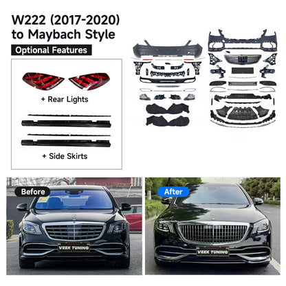 For S Class W222 (2014-2020) old to new Maybach Style (2024) Body Kit