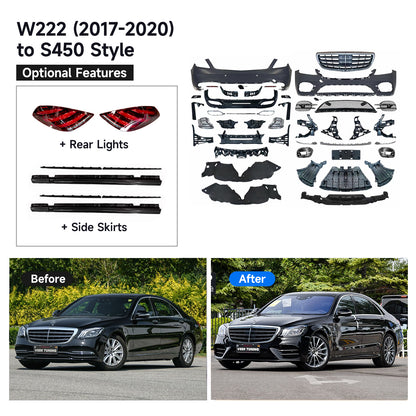 For S Class W222 (2014-2020) Upgrade Old to New S450 (2025) Style Body Kit