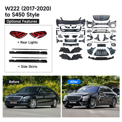 For S Class W222 (2014-2020) Upgrade Old to New S450 (2025) Style Body Kit
