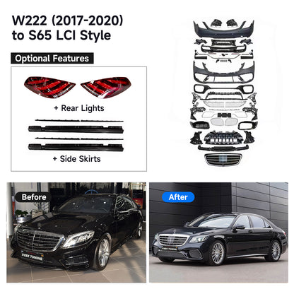 For S Class W222 (2014-2020) Upgrade Old to New S65 (2024) Style Body Kit