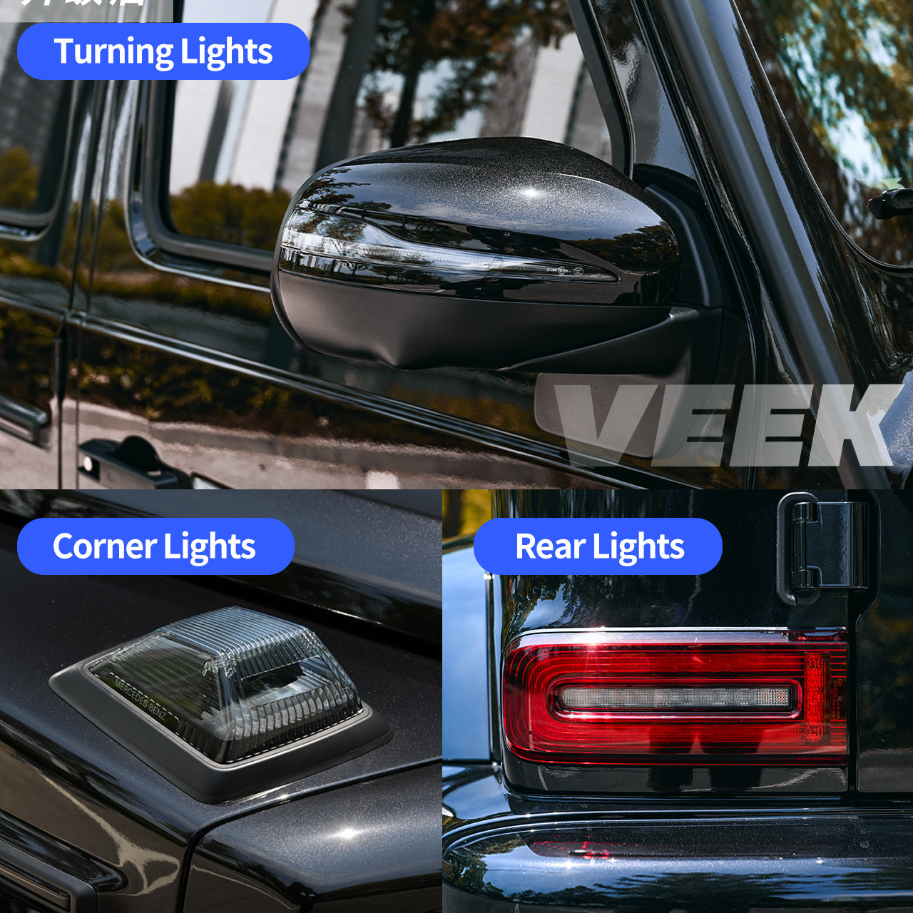 Mercedes G-Class W463A 2019-2024 Upgrade to G63 AMG Night Edition Body Kit and Blackout Lights Set