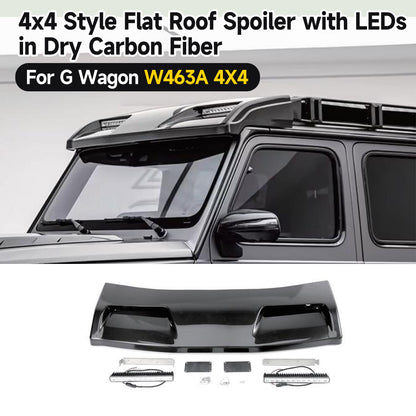 BRA/4x4/6x6 Carbon Fiber Front Roof Spoiler with LED for 2019-2024 G-Class W463A