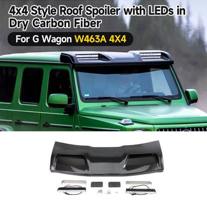 BRA/4x4/6x6 Carbon Fiber Front Roof Spoiler with LED for 2019-2024 G-Class W463A