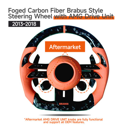 Mercedes-Benz G Wagon W463 2003-2018 upgrade to W463A/465 2019-2025 Foged Carbon Fiber AMG/Brabus Performance steering wheel/with AMG Drive Unit