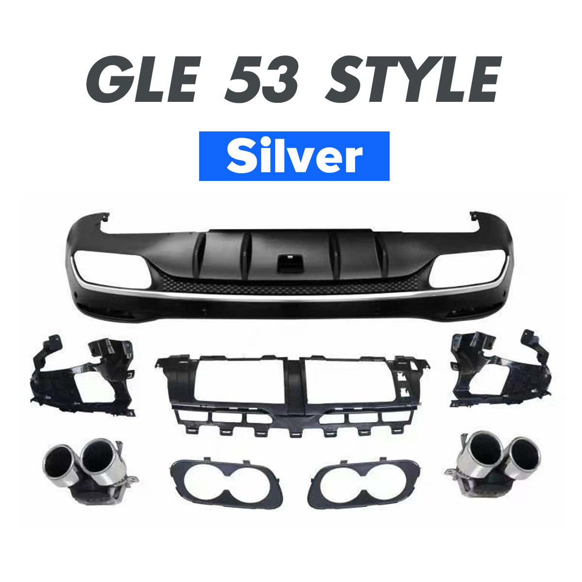 2020+ Mercedes-Benz GLE W167 Upgrade to GLE 53/63 Style Rear Diffuser & Exhaust Tips