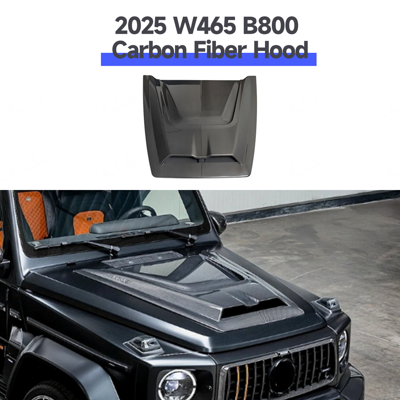 Carbon fiber hood option for W463 G Wagon conversion
