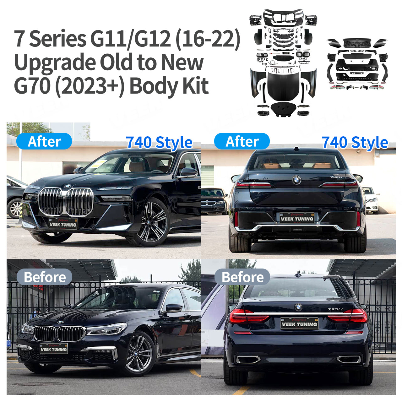 2023+ G70 M Sport 760/740 Body Kit for BMW 7 Series G11/G12 (2016-2022)