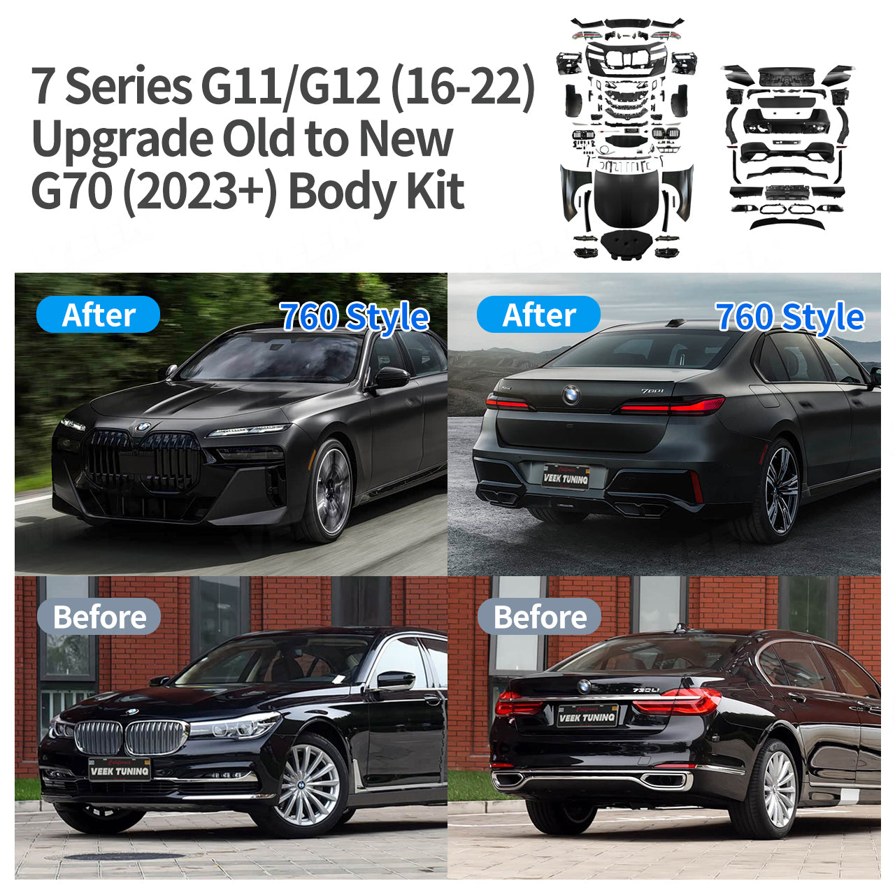 2023+ G70 M Sport 760/740 Body Kit for BMW 7 Series G11/G12 (2016-2022)