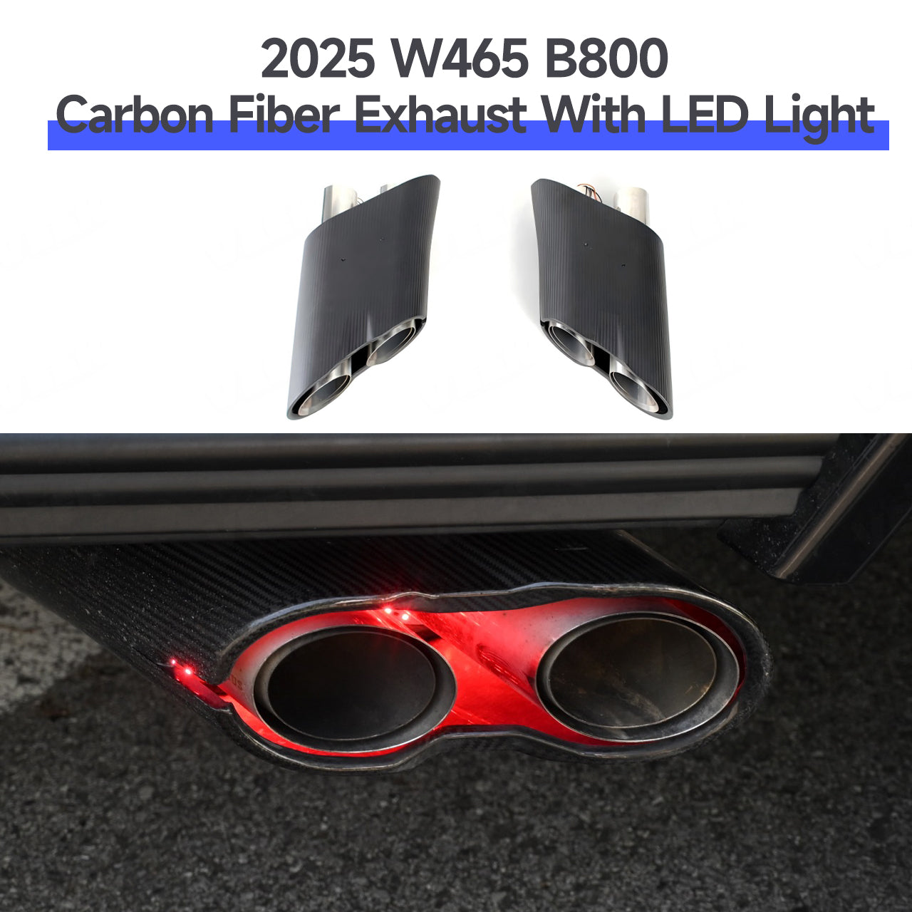 Carbon fiber exhaust with LED styling for G-Class