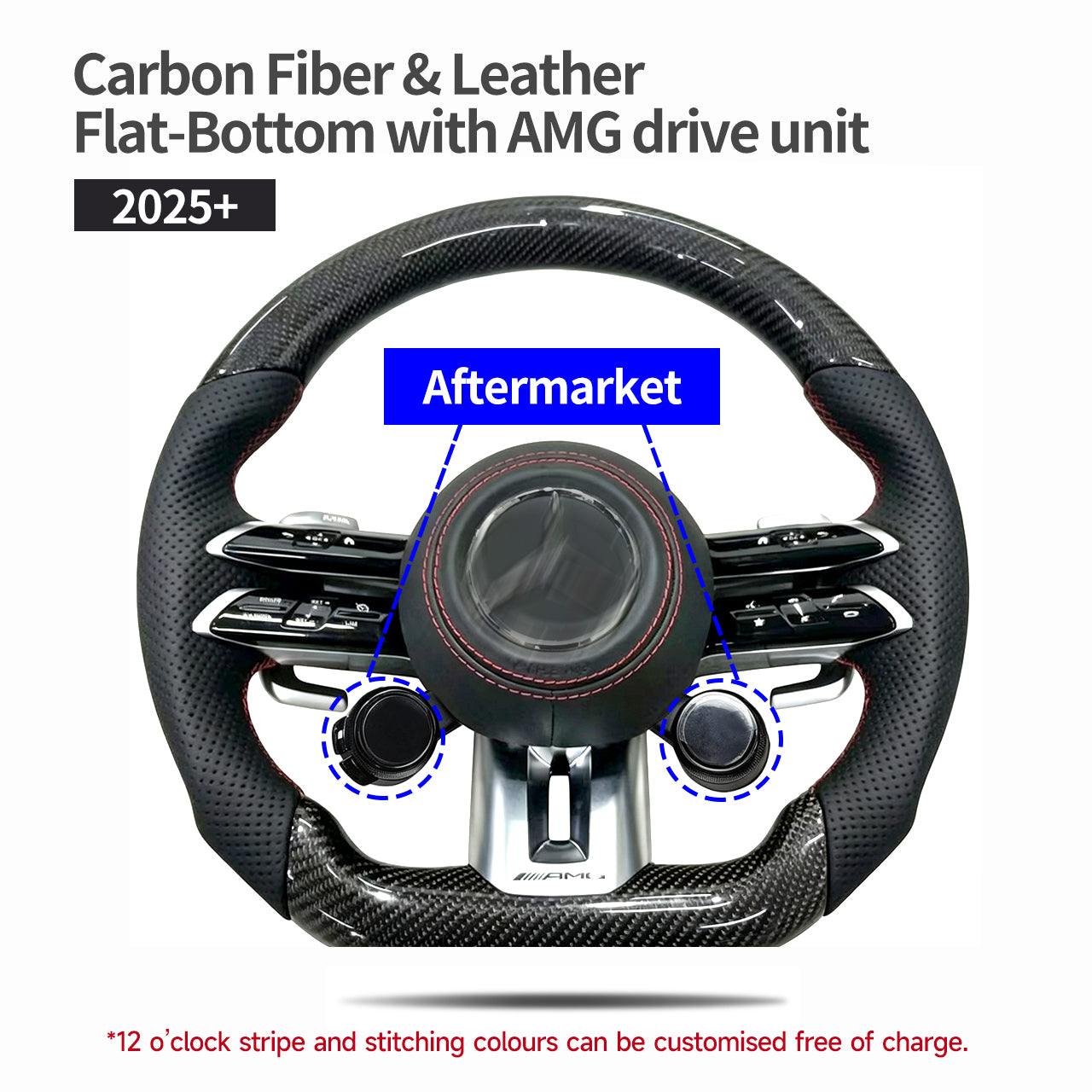 Custom Carbon Fibre AMG Steering Wheel for 2025–2026 Mercedes-Benz G-Class W465