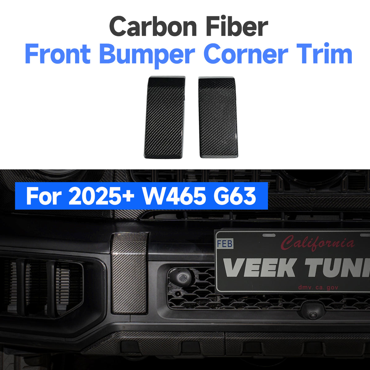 2025+ Mercedes-Benz W465 G63 Carbon Fiber Front and Rear Bumper Corner Trims