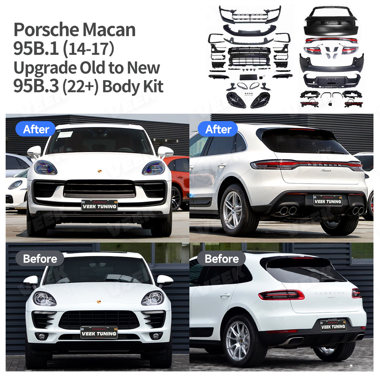 Porsche Macan 95B.1/95B.2（2014-2021）Upgrade Old to New 95B.3 (2022+) Body Kit