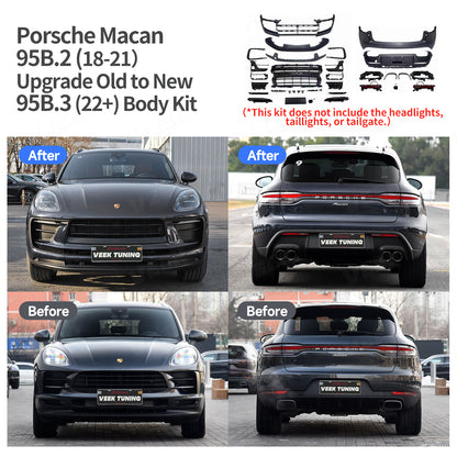 Porsche Macan 95B.1/95B.2（2014-2021）Upgrade Old to New 95B.3 (2022+) Body Kit