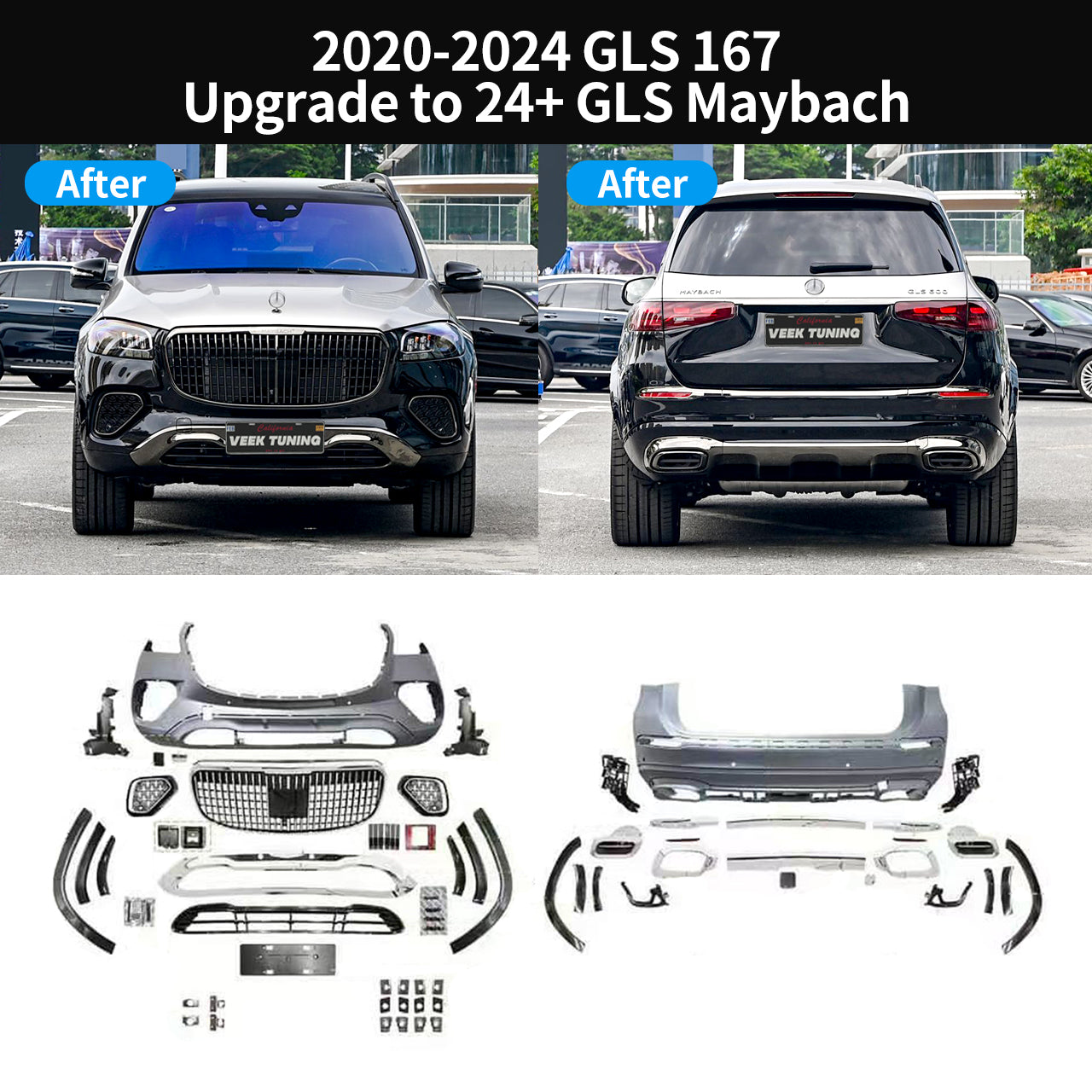 Mercedes 2012-2024 GLS X166/167 Upgrade to 24+ X167 GLS 63 AMG/Maybach Stye Body Kit