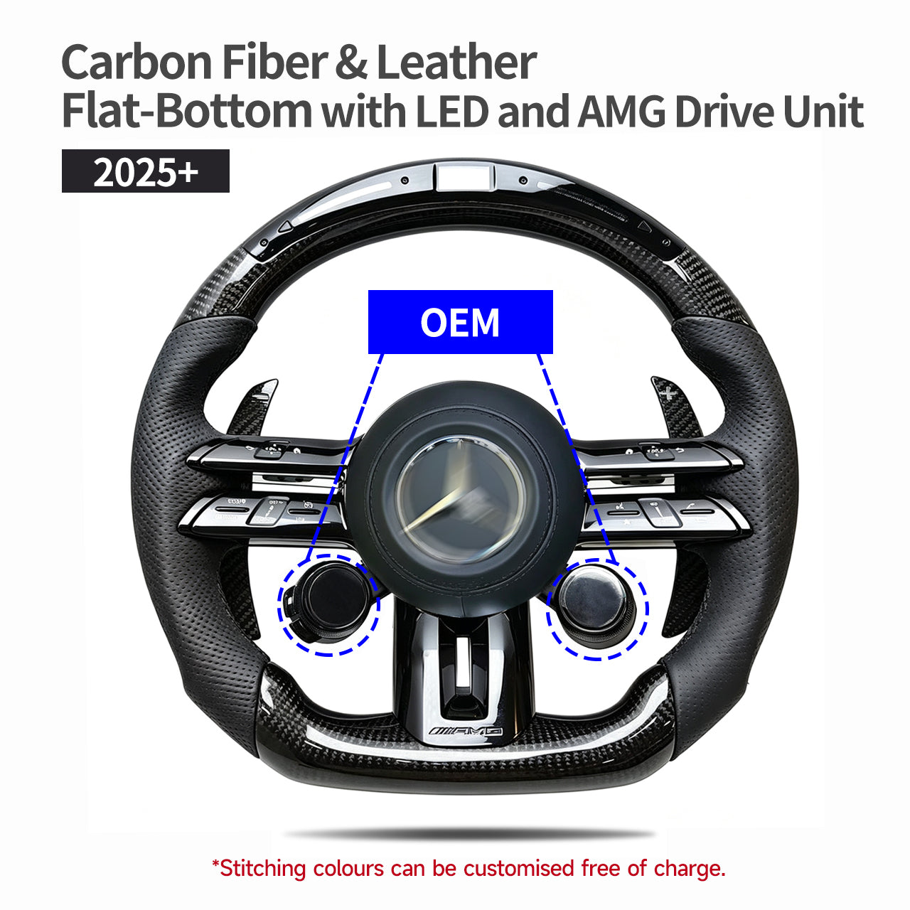 Custom Carbon Fibre AMG Steering Wheel for 2025–2026 Mercedes-Benz G-Class W465