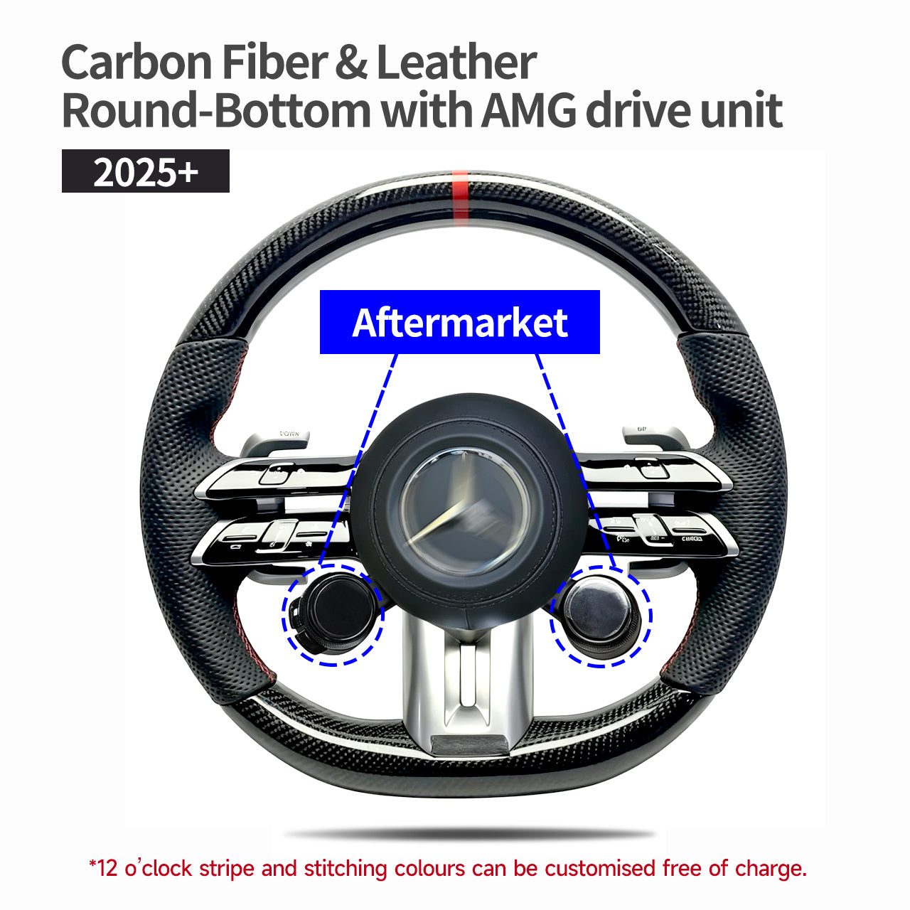 Custom Carbon Fibre AMG Steering Wheel for 2025–2026 Mercedes-Benz G-Class W465
