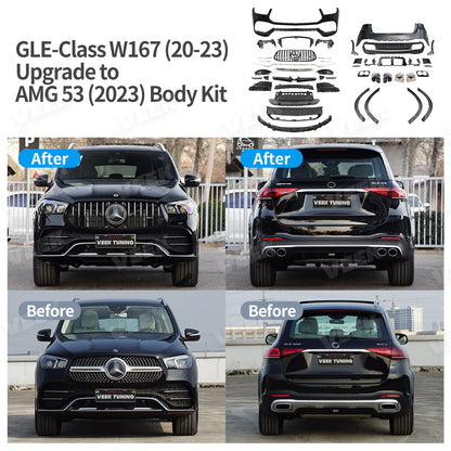 Mercedes Benz GLE SUV W167 (2020-2023) Upgrade to AMG 53 W167 (2023) Style Body Kit