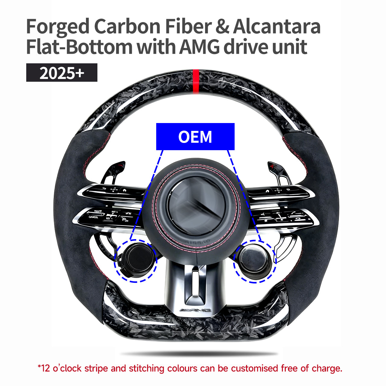 Custom Carbon Fibre AMG Steering Wheel for 2025–2026 Mercedes-Benz G-Class W465
