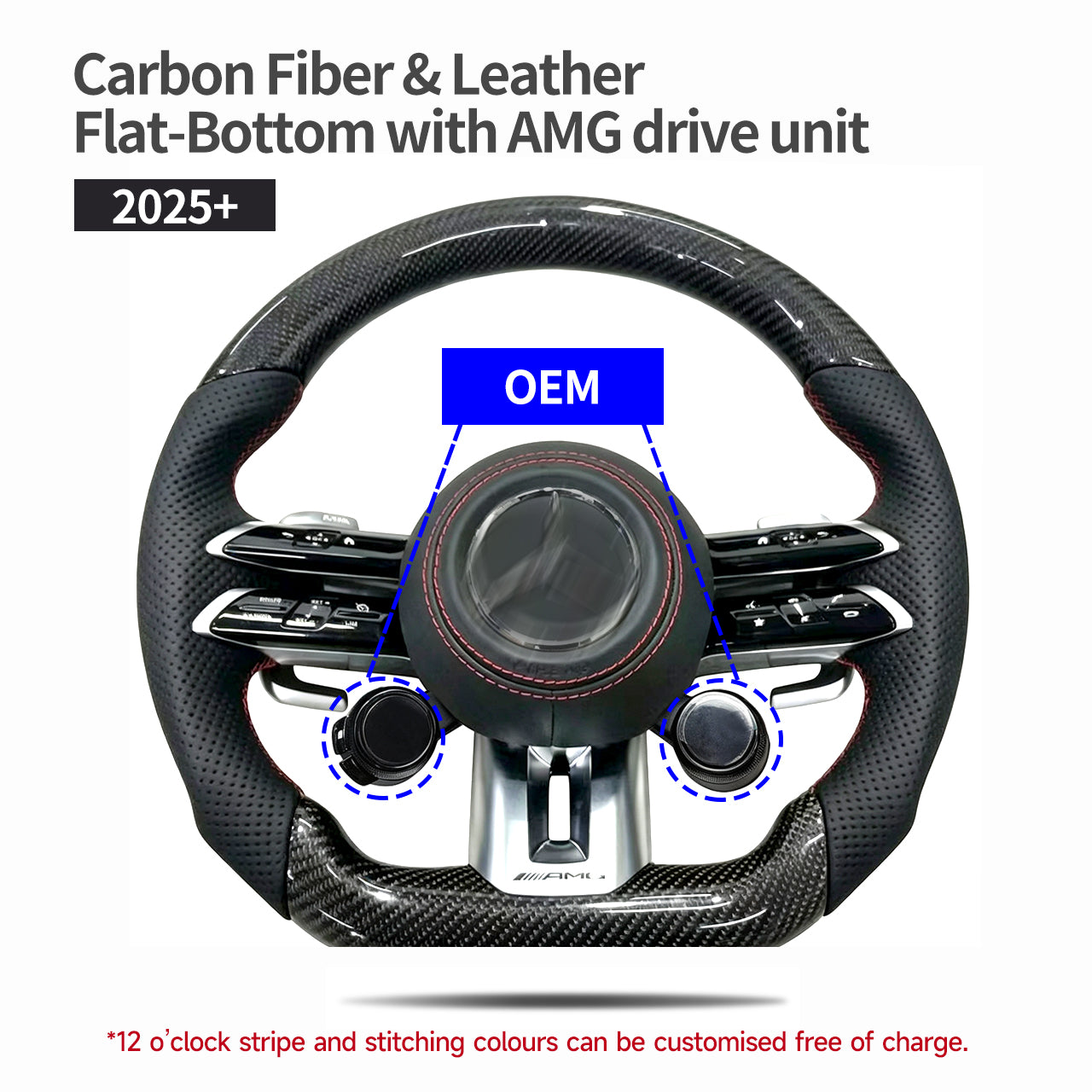 Custom Carbon Fibre AMG Steering Wheel for 2025–2026 Mercedes-Benz G-Class W465